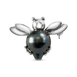 Tahitian Cultured Pearl Bee Pin Sterling Silver