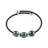 Thumbnail Image 1 of Tahitian Cultured Pearl Beaded Rubber Bracelet Sterling Silver