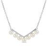 Thumbnail Image 1 of Cultured Pearl Chevron Bar Necklace Sterling Silver 18”