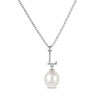 Thumbnail Image 1 of Cultured Pearl Initial “L” Necklace Sterling Silver 18”