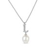 Thumbnail Image 2 of Cultured Pearl Initial “L” Necklace Sterling Silver 18”