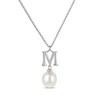 Thumbnail Image 2 of Cultured Pearl Initial “M” Necklace Sterling Silver 18”