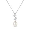 Thumbnail Image 2 of Cultured Pearl Initial “S” Necklace Sterling Silver 18”