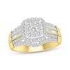 Thumbnail Image 0 of Baguette & Round-Cut Multi-Diamond Center Engagement Ring 1/2 ct tw 10K Yellow Gold