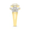 Thumbnail Image 1 of Baguette & Round-Cut Multi-Diamond Center Engagement Ring 1/2 ct tw 10K Yellow Gold