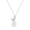 Thumbnail Image 1 of Cultured Pearl & White Lab-Created Sapphire Bunny Necklace Sterling Silver 18"