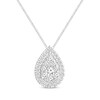 Thumbnail Image 1 of Multi-Diamond Teardrop Frame Necklace 1/3 ct tw 14K White Gold 19"