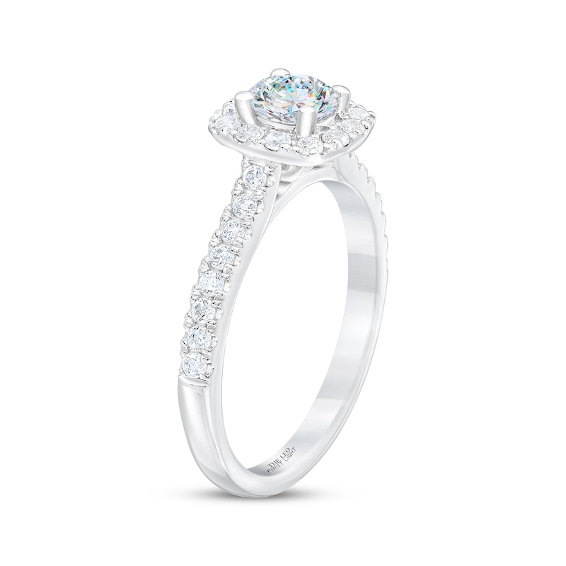 Main Image 2 of THE LEO First Light Diamond Round-Cut Cushion Frame Engagement Ring 7/8 ct tw 14K White Gold