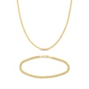 Thumbnail Image 1 of Semi-Solid Miami Cuban Curb Chain Necklace & Bracelet Set 10K Yellow Gold