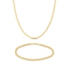 Thumbnail Image 0 of Semi-Solid Miami Cuban Curb Chain Necklace & Bracelet Set 10K Yellow Gold