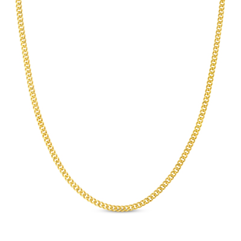 Semi-Solid Miami Cuban Curb Chain Necklace & Bracelet Set 10K Yellow Gold