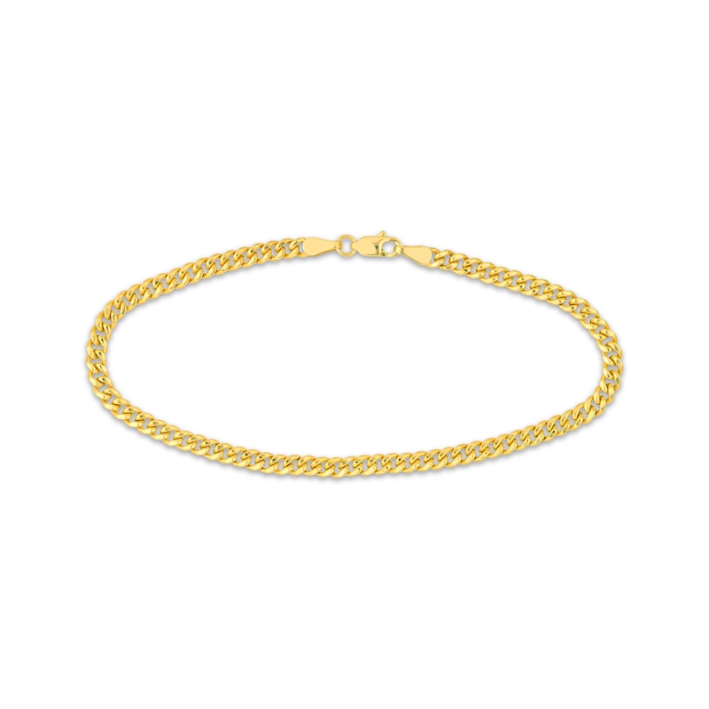 Semi-Solid Miami Cuban Curb Chain Necklace & Bracelet Set 10K Yellow Gold