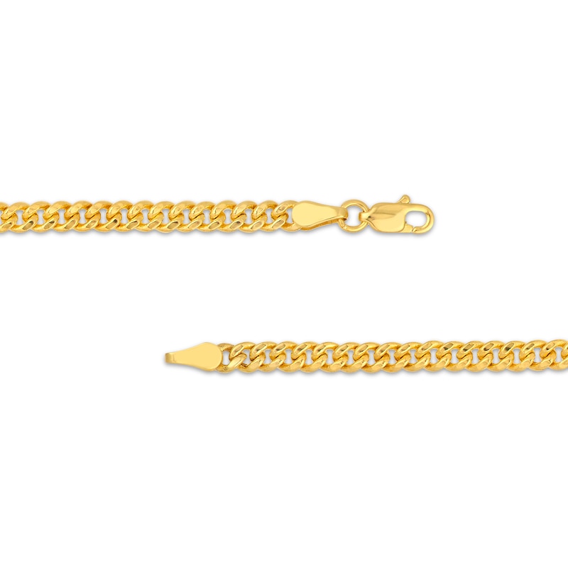 Main Image 4 of Semi-Solid Miami Cuban Curb Chain Necklace & Bracelet Set 10K Yellow Gold