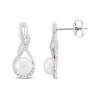 Thumbnail Image 3 of Cultured Pearl & White Lab-Created Sapphire Twist Drop Earrings Sterling Silver
