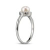 Thumbnail Image 1 of Cultured Pearl & White Lab-Created Sapphire Ring Sterling Silver