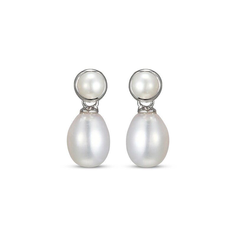 Main Image 2 of Cultured Pearl Drop Earrings Sterling Silver