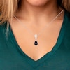 Thumbnail Image 2 of Cultured Pearl & Oval-Cut Black Onyx Necklace Sterling Silver 18"