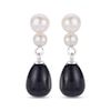 Thumbnail Image 2 of Cultured Pearl & Oval-Cut Black Onyx Dangle Earrings Sterling Silver