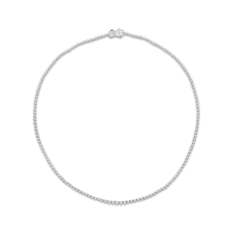 Main Image 1 of Diamond Riviera Necklace 3 ct tw 10K White Gold 17"