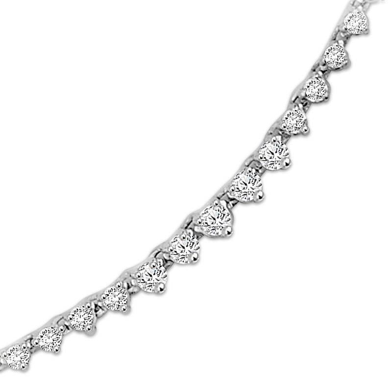 Main Image 2 of Diamond Riviera Necklace 3 ct tw 10K White Gold 17"