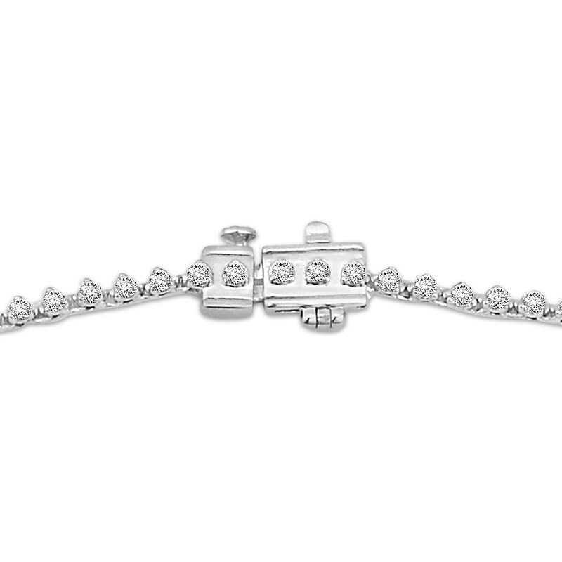 Main Image 3 of Diamond Riviera Necklace 3 ct tw 10K White Gold 17"
