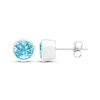 Thumbnail Image 3 of Swiss Blue Topaz Solitaire Bezel-Set Stud Earrings Sterling Silver