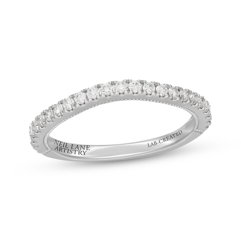 Main Image 7 of Neil Lane Artistry Lab-Grown Diamond Contour Wedding Band 1/3 ct tw 14K White Gold
