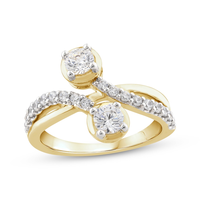 Main Image 1 of KAY Lab-Grown diamonds Crossover Ring 1 ct tw 14K Yellow Gold