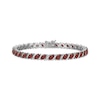 Thumbnail Image 1 of Marquise-Cut Garnet S-Link Bracelet Sterling Silver 7.25