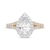 Thumbnail Image 3 of Lab-Grown Diamonds Pear-Shaped Halo Engagement Ring 2-1/4 ct tw 14K Two-Tone Gold