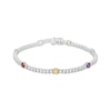 Thumbnail Image 0 of Swiss Blue Topaz, Peridot, Garnet, Citrine, Amethyst & White Lab-Created Sapphire Bracelet Sterling Silver 7.25"