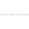 Thumbnail Image 2 of Cultured Pearl & White Lab-Created Sapphire Station Bracelet 10K Yellow Gold 7.25"