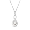 Thumbnail Image 3 of Cultured Pearl & White Lab-Created Sapphire Twist Drop Necklace Sterling Silver 18"