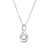 Thumbnail Image 3 of Cultured Pearl & White Lab-Created Sapphire Twist Frame Necklace Sterling Silver 18"