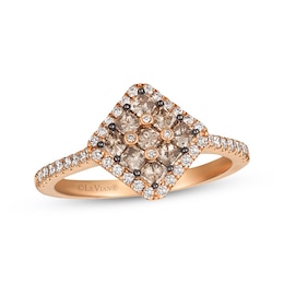 Le Vian Diamond Square Ring 7/8 ct tw 14K Strawberry Gold