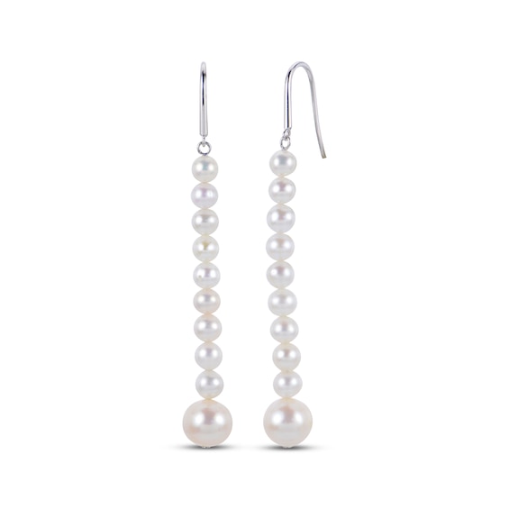 Cultured Pearl Drop Earrings Sterling Silver