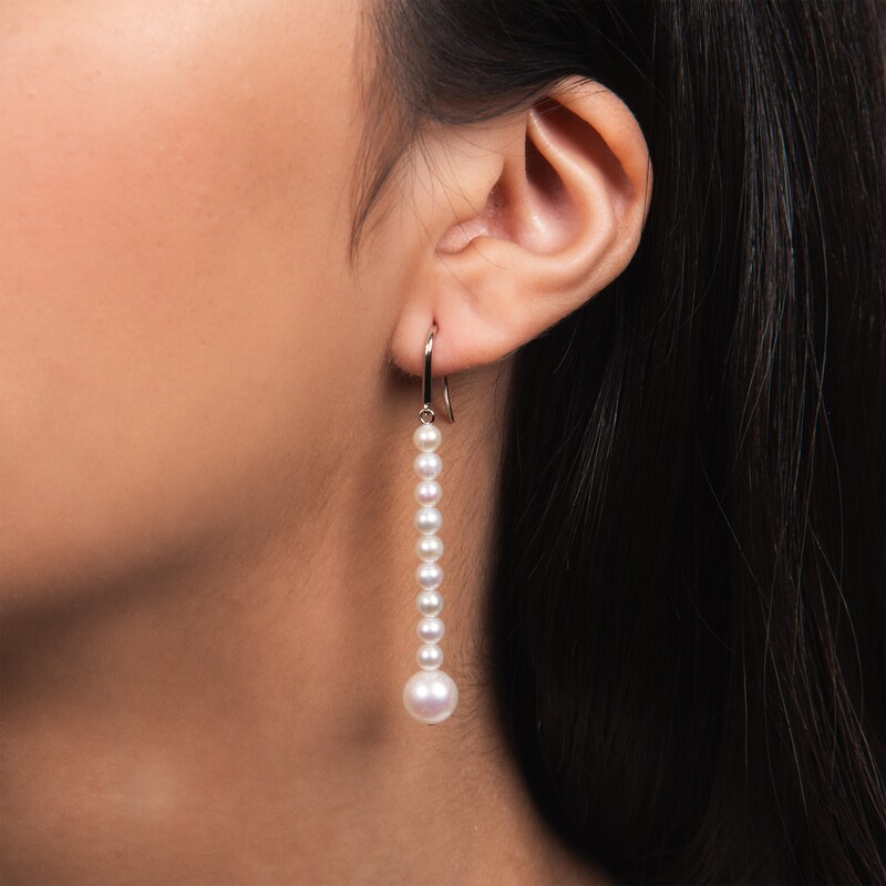 Main Image 3 of Cultured Pearl Drop Earrings Sterling Silver