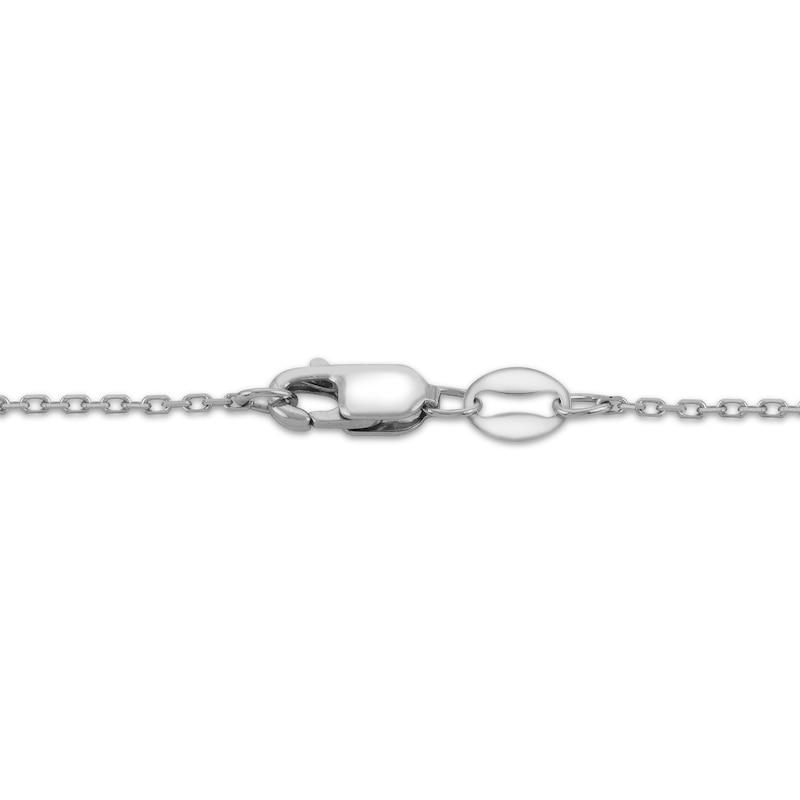 Main Image 2 of Cultured Pearl & White Lab-Created Sapphire Necklace Sterling Silver 18"