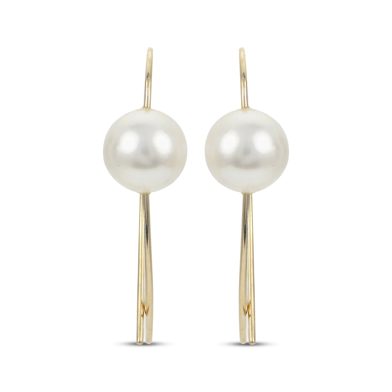 Main Image 2 of Cultured Pearl Threader Earrings 14K Yellow Gold