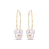 Thumbnail Image 2 of Cultured Pearl Trio Endless Hoop Earrings 10K Yellow Gold