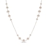 Thumbnail Image 1 of Cultured Pearl Graduated Station Necklace 10K Yellow Gold 17.5"