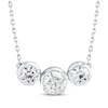 Thumbnail Image 1 of Memories Moments Magic Lab-Grown Diamond Three-Stone Necklace 1-1/2 ct tw 14K White Gold 18.75"