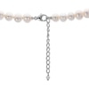 Thumbnail Image 3 of Cultured Pearl & White Lab-Created Sapphire Bow Necklace Sterling Silver 18"