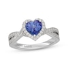 Thumbnail Image 7 of Neil Lane Heart-Shaped Tanzanite & Diamond Halo Engagement Ring 3/8 ct tw 14K White Gold