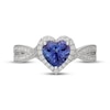 Thumbnail Image 9 of Neil Lane Heart-Shaped Tanzanite & Diamond Halo Engagement Ring 3/8 ct tw 14K White Gold