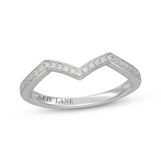 Neil Lane Diamond Chevron Wedding Band 1/5 ct tw 14K White Gold