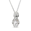 Thumbnail Image 2 of Cultured Pearl, White Lab-Created Sapphire & Black Sapphire Octopus Necklace Sterling Silver 18"