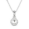 Thumbnail Image 3 of Cultured Pearl & White Lab-Created Sapphire Drop Necklace Sterling Silver 18"