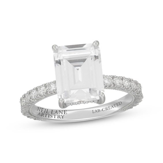 Neil Lane Artistry Emerald-Cut Lab-Grown Diamond Engagement Ring 4-5/8 ct tw 14K White Gold