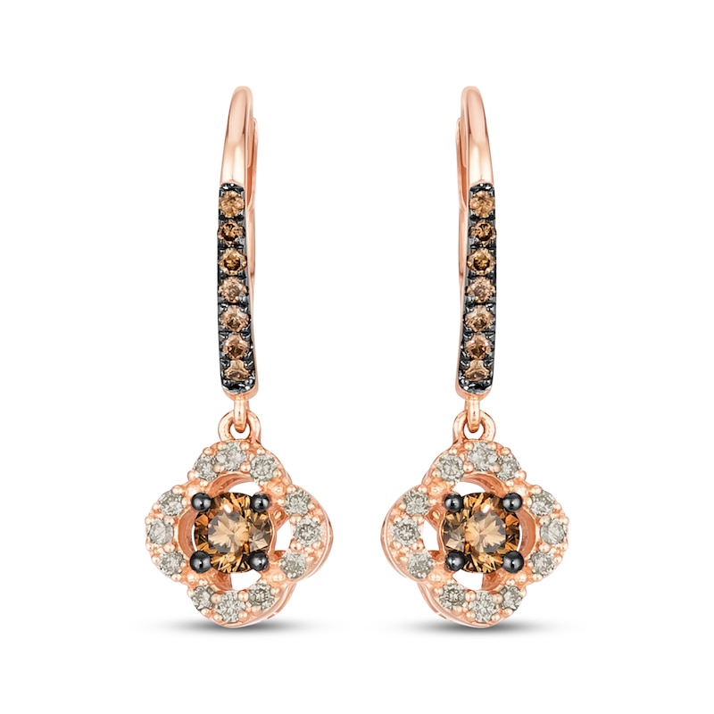 Main Image 2 of Le Vian Diamond Dangle Earrings 5/8 ct tw 14K Strawberry Gold